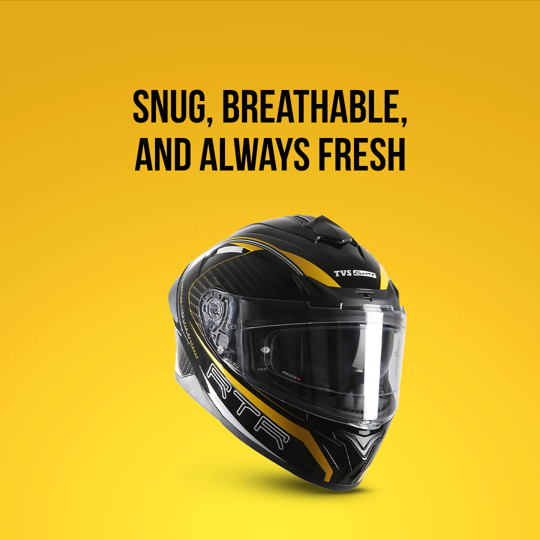 TVS Racing Hurricane Helmet Full-Face, Aerodynamic Design